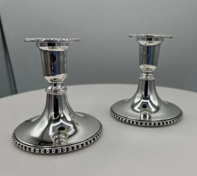Pair of Portuguese Sterling Silver Candle Sticks