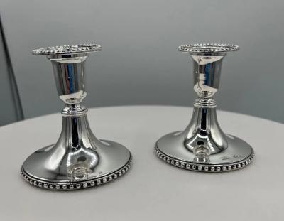 Pair of Portuguese Sterling Silver Candle Sticks