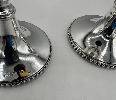 Pair of Portuguese Sterling Silver Candle Sticks