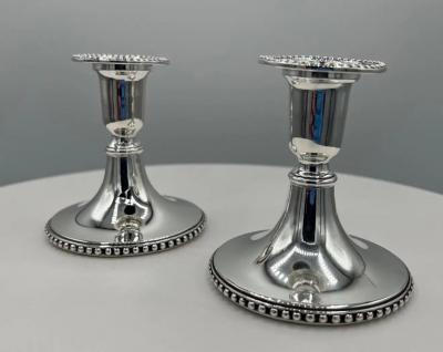 Pair of Portuguese Sterling Silver Candle Sticks