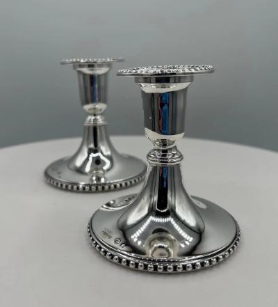 Pair of Portuguese Sterling Silver Candle Sticks