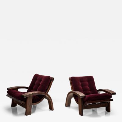 Pair of Post Modern Adjustable Lounge Chairs Europe 1980s