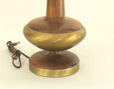 Pair of Post War Design Scandinavian Teak Table Lamps