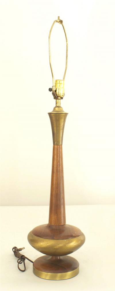 Pair of Post War Design Scandinavian Teak Table Lamps