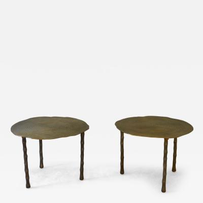 Pair of Postmodern Brass Side Tables