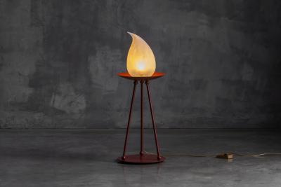 Pair of Postmodern Tripod Lamps in the Memphis Style Italy 1980s