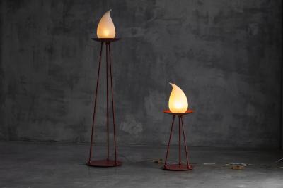 Pair of Postmodern Tripod Lamps in the Memphis Style Italy 1980s