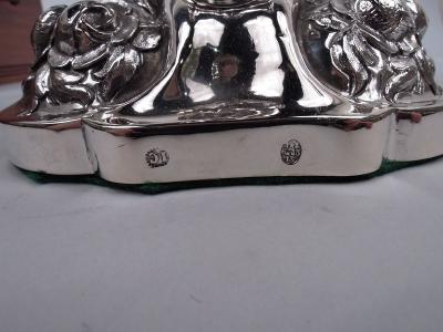 Pair of Pretty Austrian Biedermeier Classical Silver Candlesticks 1863