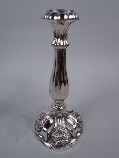 Pair of Pretty Austrian Biedermeier Classical Silver Candlesticks 1863