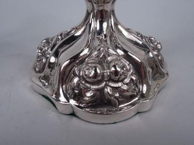 Pair of Pretty Austrian Biedermeier Classical Silver Candlesticks 1863