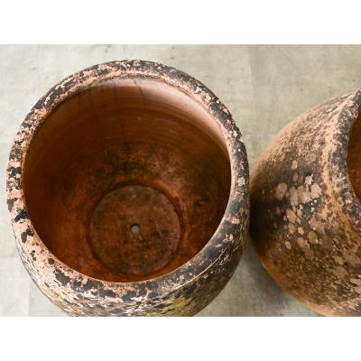 Pair of Provincial 19th Century Biot Terracotta Jars