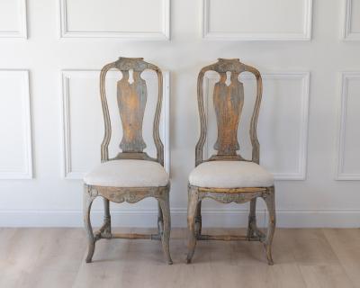 Pair of Provincial Rococo Chairs in Original Paint circa 1790