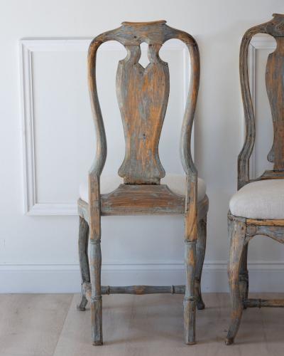 Pair of Provincial Rococo Chairs in Original Paint circa 1790