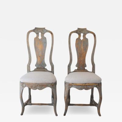 Pair of Provincial Rococo Chairs in Original Paint circa 1790