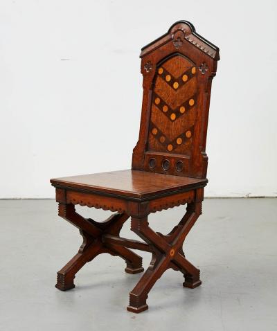 Pair of Puginesque Hall Chairs