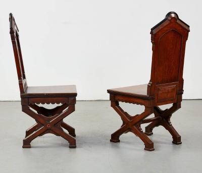 Pair of Puginesque Hall Chairs