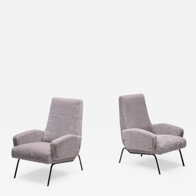 Pair of Purple Armchairs 1950s