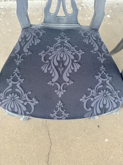 Pair of Queen Anne Style Painted Gray Armchairs