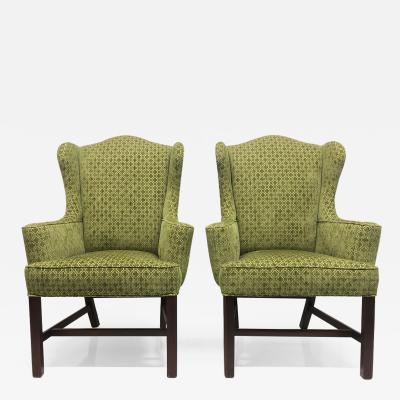 Pair Of Queen Anne Style Wingback Chairs Pair Of Queen Anne Style Wingback Chairs, Queen Anne Armchair