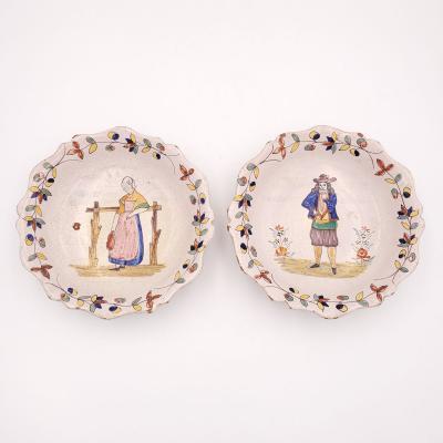 Pair of Quimper Plates France 19th century