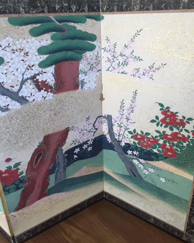 Pair of Rare Antique Japanese Folding Screens with Provenance