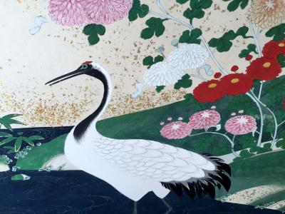 Pair of Rare Antique Japanese Folding Screens with Provenance