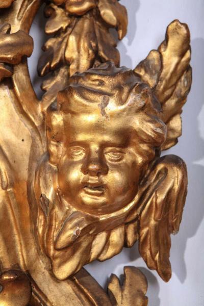 Pair of Rare Italian 17th Century Giltwood Baroque Mirrors 1680