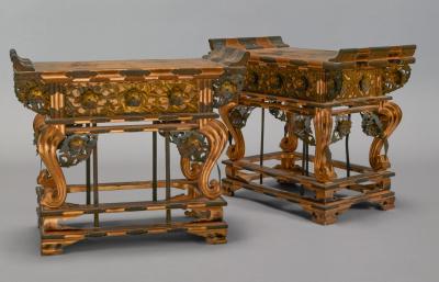 Pair of Rare Temple Stands