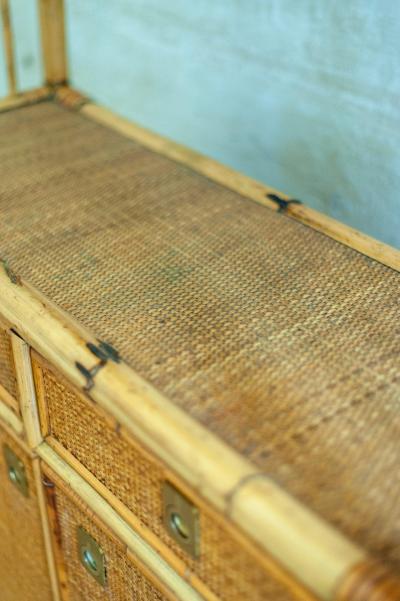 Pair of Rattan Bookshelf 1980s