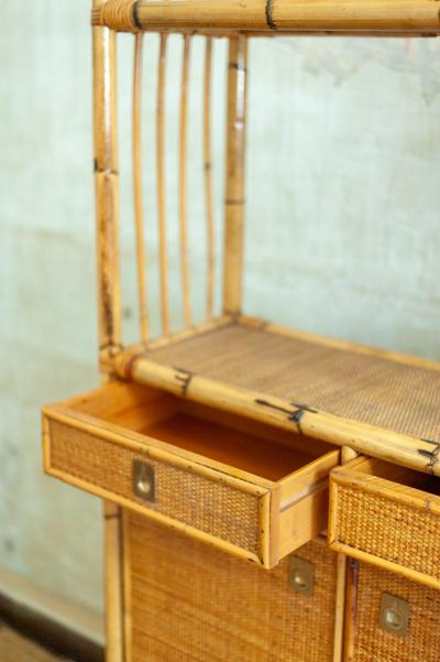 Pair of Rattan Bookshelf 1980s