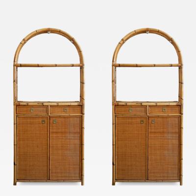 Pair of Rattan Bookshelf 1980s