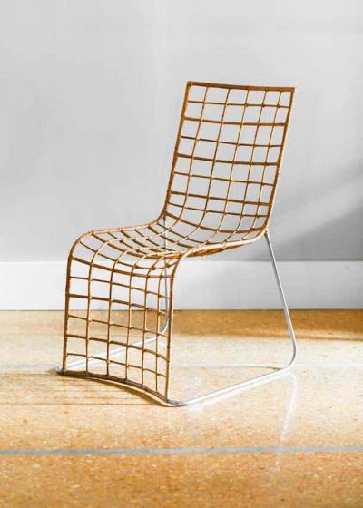 Pair of Rattan Chairs with Metal Structure 1980