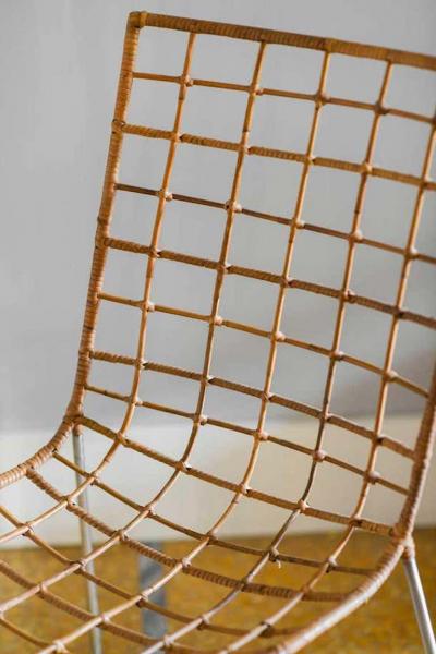 Pair of Rattan Chairs with Metal Structure 1980