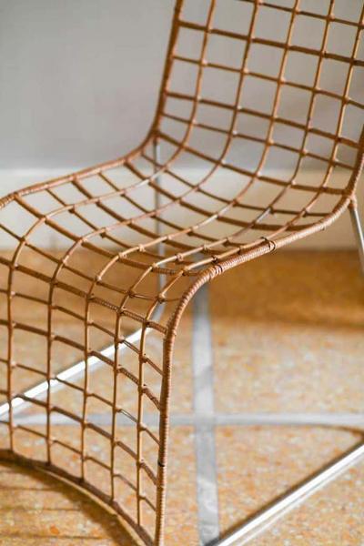 Pair of Rattan Chairs with Metal Structure 1980