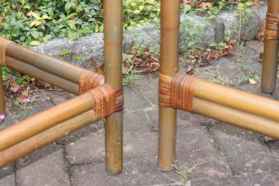 Pair of Rattan and Bamboo Side Tables