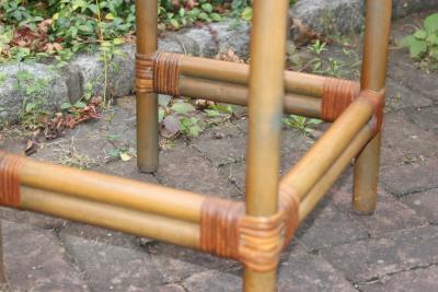 Pair of Rattan and Bamboo Side Tables