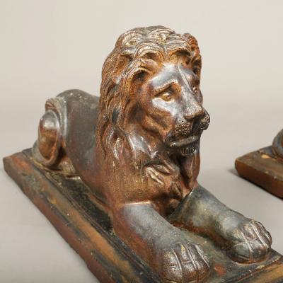 Pair of Recumbent Lions