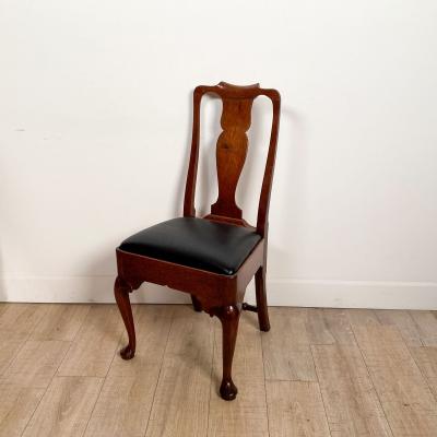 Pair of Red Walnut Queen Anne Chairs England circa 1710