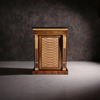 Pair of Regency Brass Inlaid Side Cabinets attrb to Louis Constantin Le Gaigneur