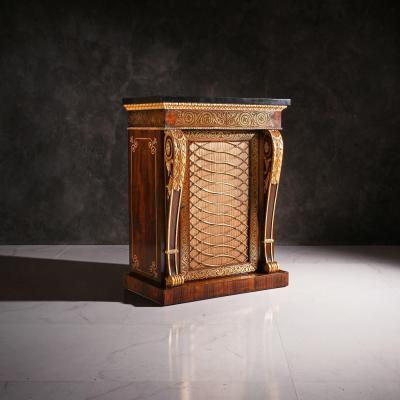 Pair of Regency Brass Inlaid Side Cabinets attrb to Louis Constantin Le Gaigneur