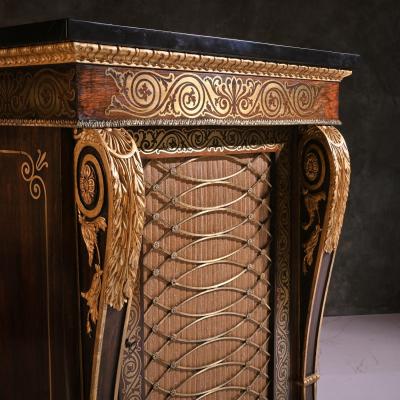 Pair of Regency Brass Inlaid Side Cabinets attrb to Louis Constantin Le Gaigneur