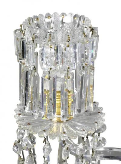 Pair of Regency Cut Glass Gilt Bronze Candelabra Attributed to Parker Perry