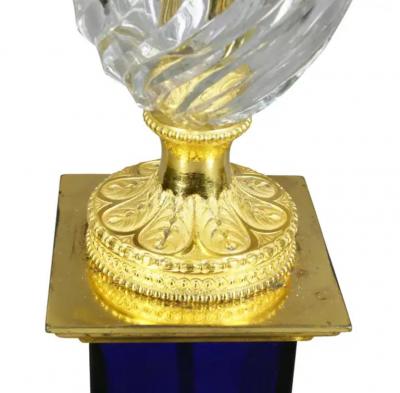 Pair of Regency Cut Glass Gilt Bronze Candelabra Attributed to Parker Perry