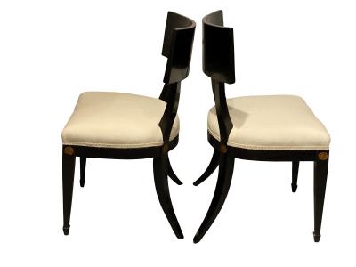 Pair of Regency Ebonized Klismos Side Chairs