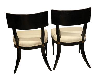 Pair of Regency Ebonized Klismos Side Chairs