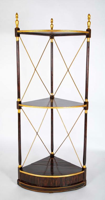 Pair of Regency Faux Rosewood Regency 3 Tier Etageres