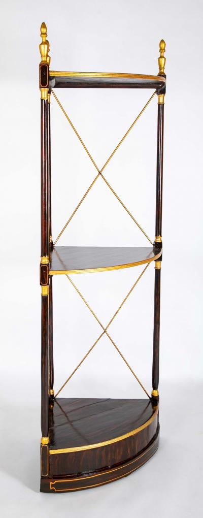 Pair of Regency Faux Rosewood Regency 3 Tier Etageres