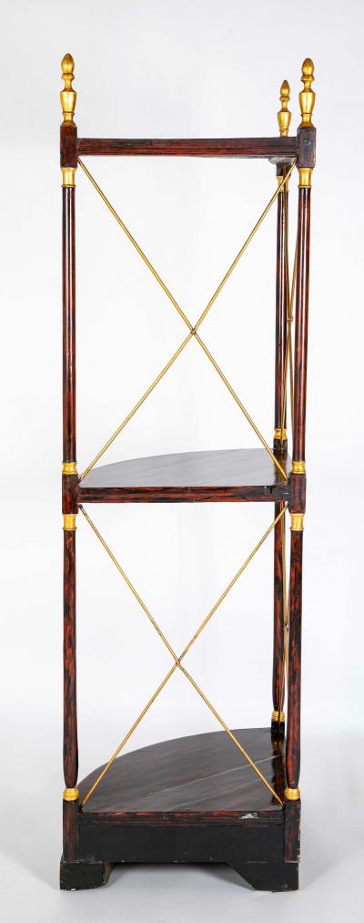 Pair of Regency Faux Rosewood Regency 3 Tier Etageres