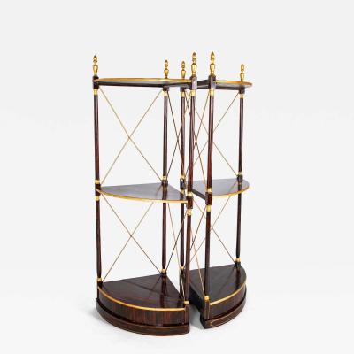 Pair of Regency Faux Rosewood Regency 3 Tier Etageres