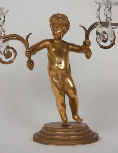 Pair of Regency Gilt Bronze Figural Candelabra by Matthew Boulton